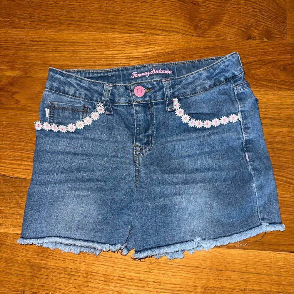 Tommy Bahama Bottoms Denim Shorts With Daisy Flowers Girls Sz Large